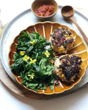 Chicken and corn meatballs with Preserved Lemon in a spicy salsa
