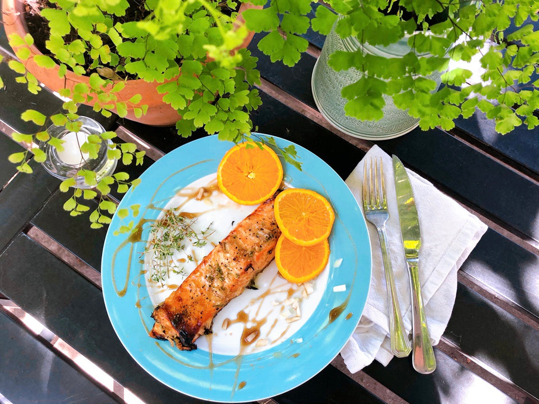Woolmore's Orange Sticky Balsamic Vinegar Salmon
