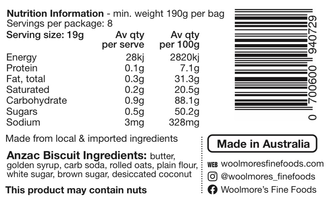 ANZAC Biscuits 190gm