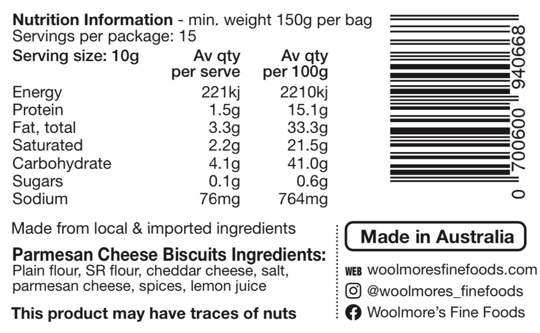 Parmesan Cheese Biscuits 150gm