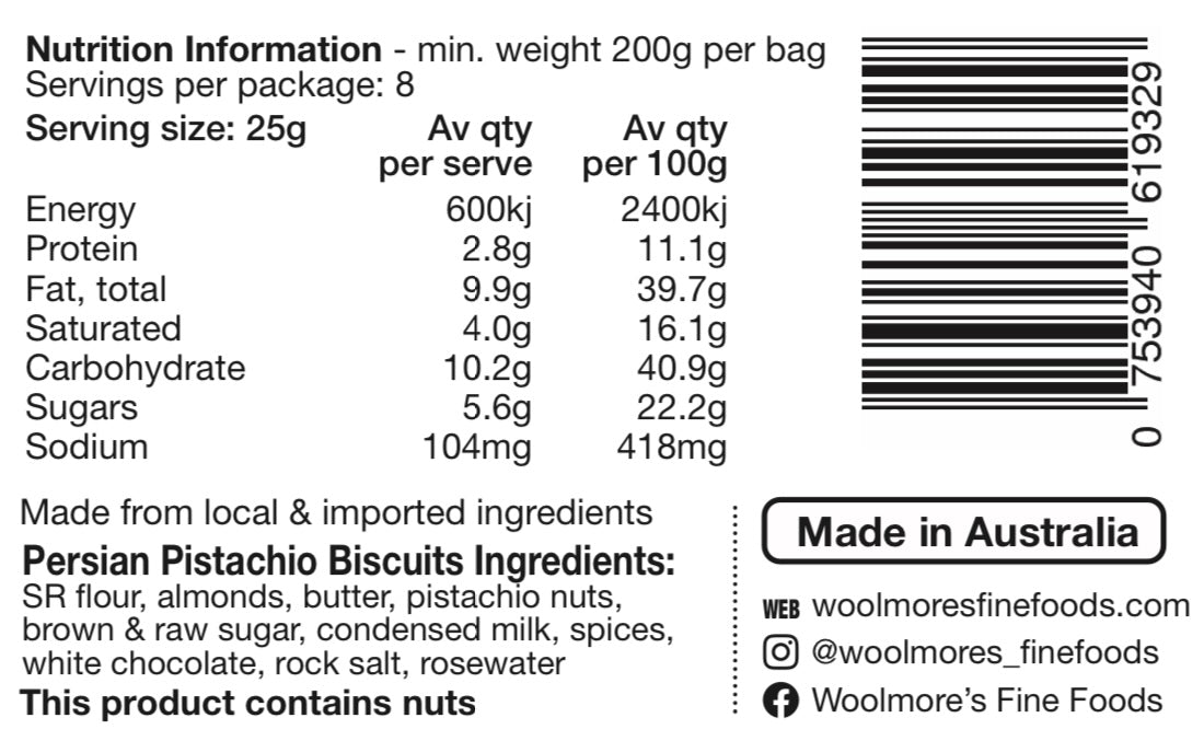 Persian Pistachio Biscuits 200gm