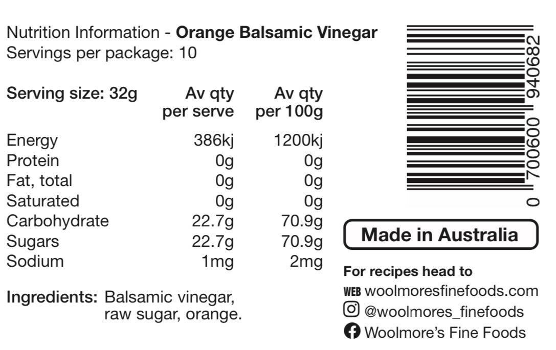 Orange Scented Sticky Balsamic Vinegar 250ml
